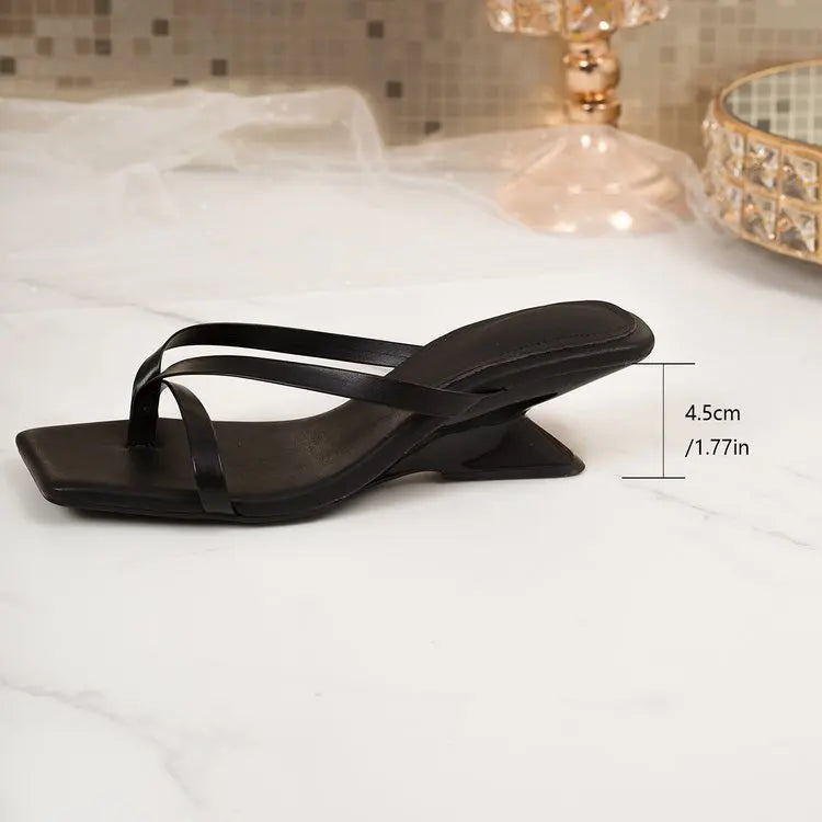 Women Sandals Summer New Soft Leather Square Toe Sandals with Flip-flops Fashion Thin Belt Thin Heel Soft Sole Shoes for Women