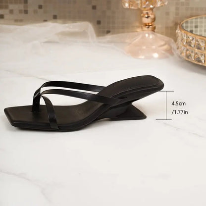 Women Sandals Summer New Soft Leather Square Toe Sandals with Flip-flops Fashion Thin Belt Thin Heel Soft Sole Shoes for Women