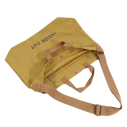 High Quality Canvas Men and Women Simple Cross-body Bag Wash Canvas Thick Handbag Large Capacity Arts Students Package Satchel