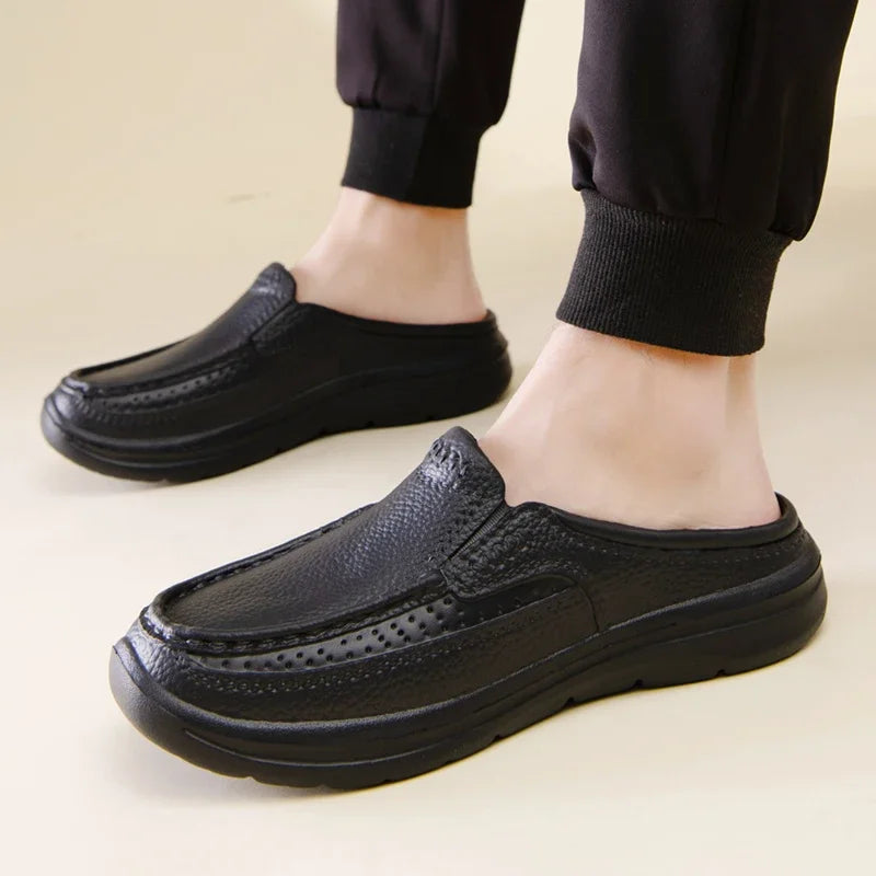 New Fashion Sandals High Quality Slippers Soft Sole Beach Sandals Men Slip On Driving Shoes Chef Shoes Breathable EVA Shoes