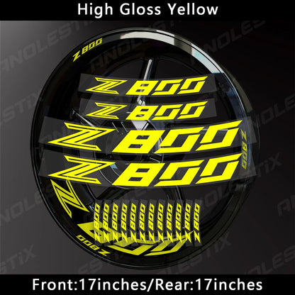 AnoleStix Reflective Motorcycle Wheel Sticker Hub Decal Rim Stripe Tape For Kawasaki Z800 2018 2019 2020 2021 2022 2023 2024