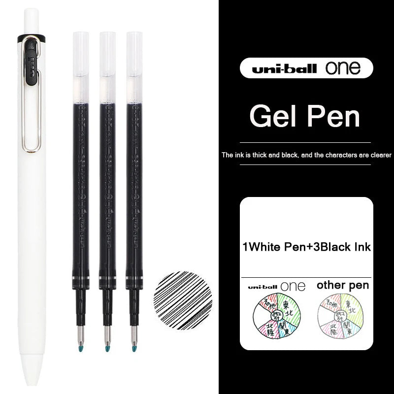 uni-ball one Mitsubishi Limted Gel Pen,Black/Red/Blue/Navy Blue Core Black Technology Signing Canetas for homework,test,meeting