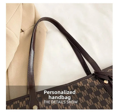 Vintage Ladies Tote Bag Large Capacity Fashion Elegant Handbag Classic Underarm Bag Women's Shopping Bag