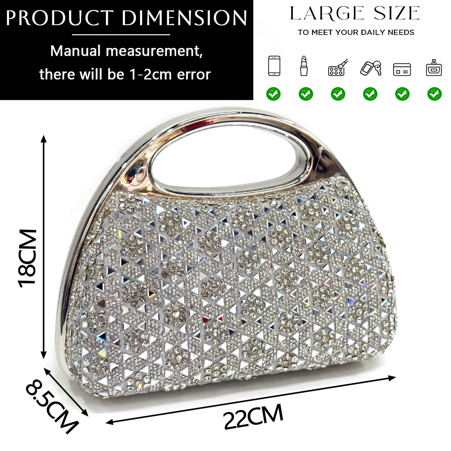 Venus Chan 2026 Women’s Italian Gold High Heels with Rhinestone Detail & Matching Bag Set - Stylish Pointed Toe Design