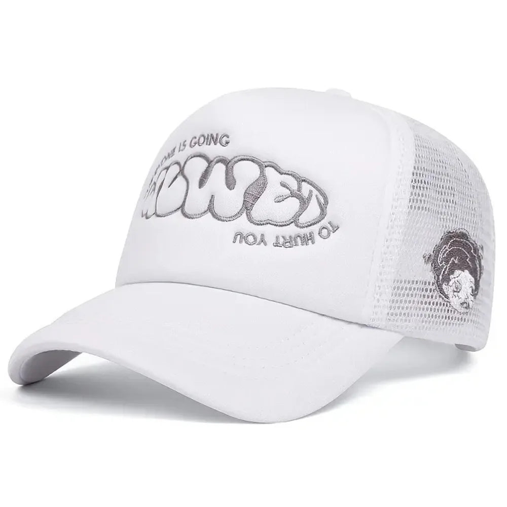 Sunscreen Cap EVERYONE IS GOING Baseball Cap Sunscreen Hat Adjustable Trucker Cap Breathable Casual Snapback Cap Hip Hop