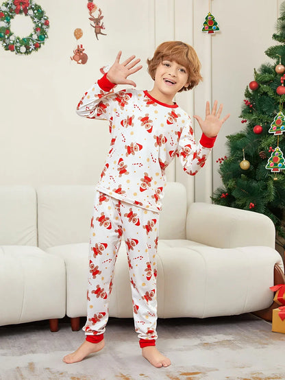 New 2025 Cartoon Allover Print Christmas Pajamas in Set Couples Casual Sleepwear Children's Clothing Baby Dog Romper Family Look