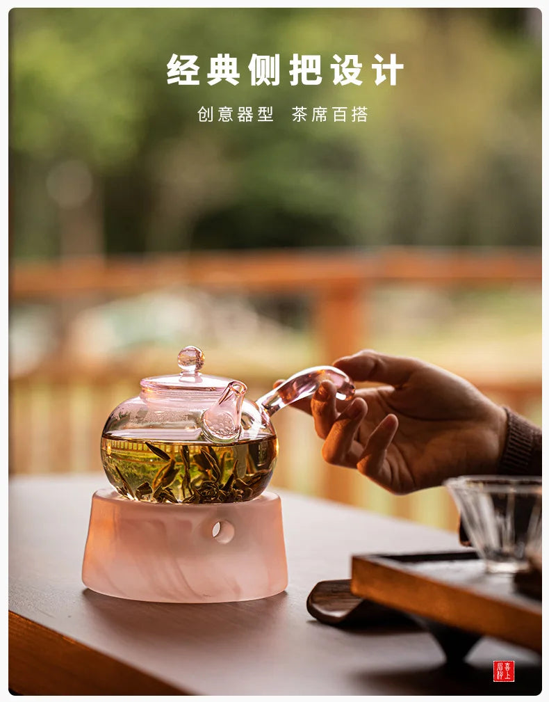 High Borosilicate Glass Teapot Thickened High Temperature Resistance Side-handle Pot Small Household Anti-scald Green Tea Teapot