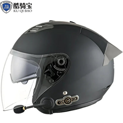 HOT DOT Approved Open Face 3/4 Motorcycle Helmet with Build-In Bluetooth Headset Earphone and Detachable Liner for honda