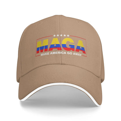 Women Men MAGA Make America Go Away Colombia Patriotic Flag Hat Adjustable Baseball Caps Casual Baseball Cap Sunscreen Hats