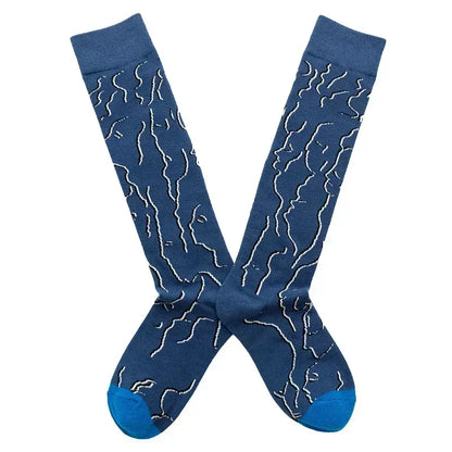 Socks Women's High Tube Calf Knee-length Socks Retro Illustration Art Abstract Street Autumn and Winter Cotton Socks High Sock