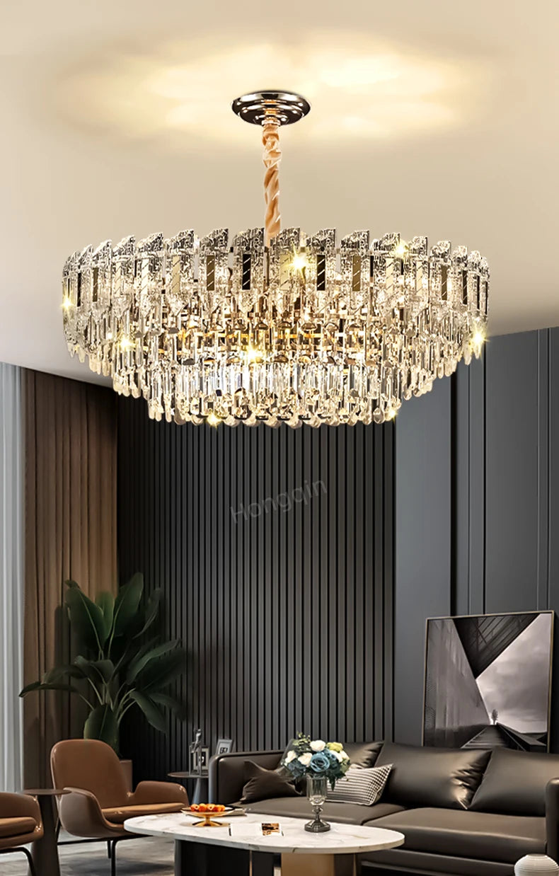 Crystal Hanging Lamps for Living Room Chandelier for Dining Room French Large Nordic Bedroom HQ Ceilling Light Pendant Lamp