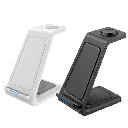 3 In 1 Magnetic Wireless Charger Stand For iPhone 16 15 14 13 Pro Max Apple Watch 9 8 AirPods Fast Charging For Samsung Xiaomi