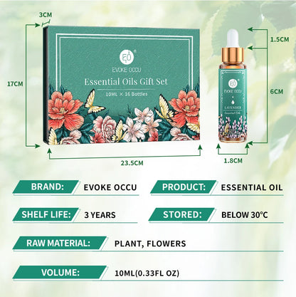 16 Set Pure Essential oils ,100% Nature Undiluted For Home Hotel Diffuser Humidifier,DIY Candle Soap Bath Salts Strong Smell