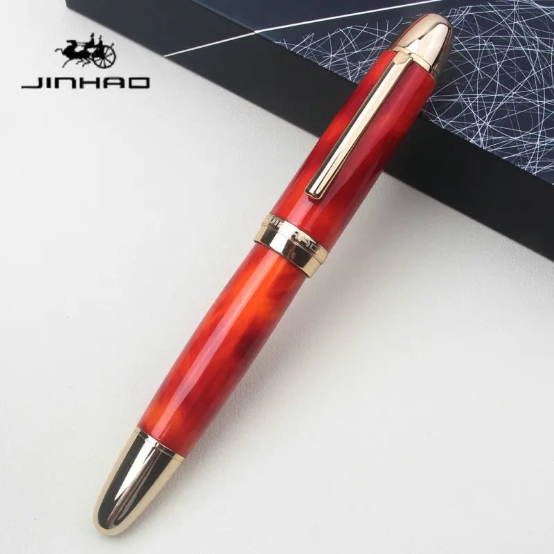 Glacier Blue Black Red JINHAO X169 Fountain Pen Metal Thick Barrel Comfort Grip Calligraphy Pen Replaceable Ink Cartridge Office
