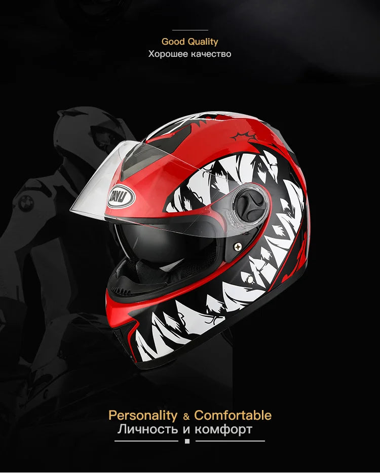 Motorbike Helmet  For Adults Motocross Helmets Casco Motorbike Helmet Full Face  Modular Dual Lens Double Visors
