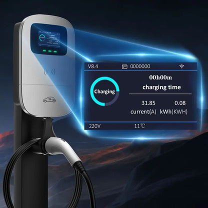 JIGU SAE J1772 EV Charger Type 1 Wallbox Electric Vehicle Charging Station EVSE 7KW 32A 220V 1 Phase Car Charger With Screen