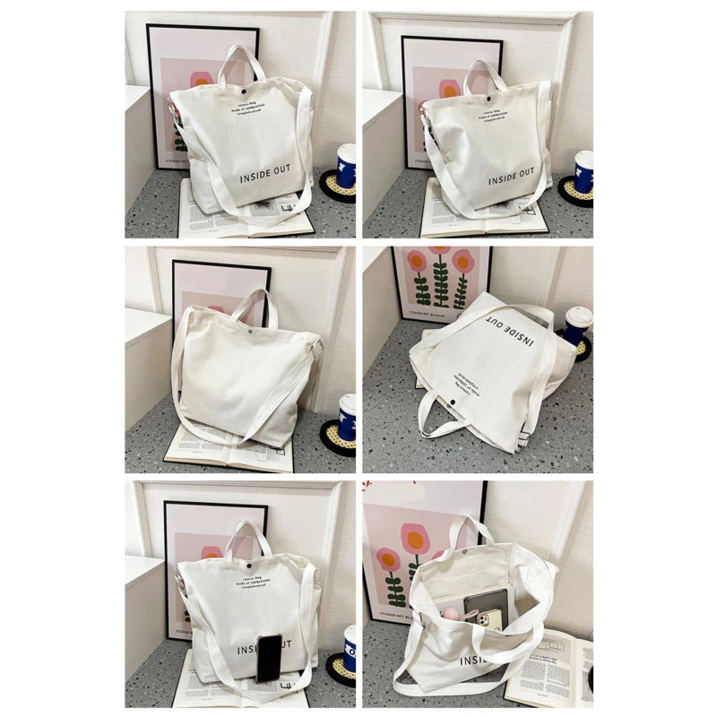 High Quality Canvas Men and Women Simple Cross-body Bag Wash Canvas Thick Handbag Large Capacity Arts Students Package Satchel