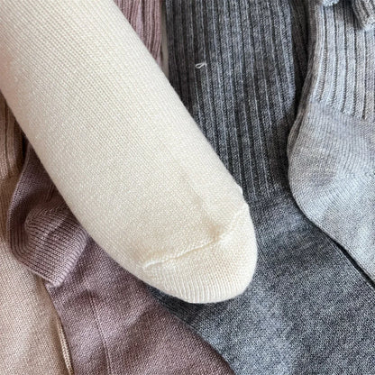 Soft Wool Long Socks Women Autumn Winter Cashmere Solid Knitted Stocking Skinny Casual Knee High Fluffy Warm Thicken Girls Socks