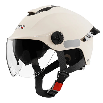Summer impact protection safety open face motorbike helmet motorcycle short lens ordinary tail wing black