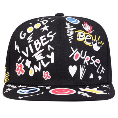 Unisex Smiling Graffiti Print Hip-hop Hats Spring Autumn Outdoor Adjustable Casual Baseball Caps Sunscreen Hat Sports Cap