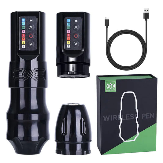 Wireless Cartridge Tattoo Machine Pen Rotary Wireless Battery Pen Portable Power Pack 1500mAh LED Digital Display Tattoo Gun