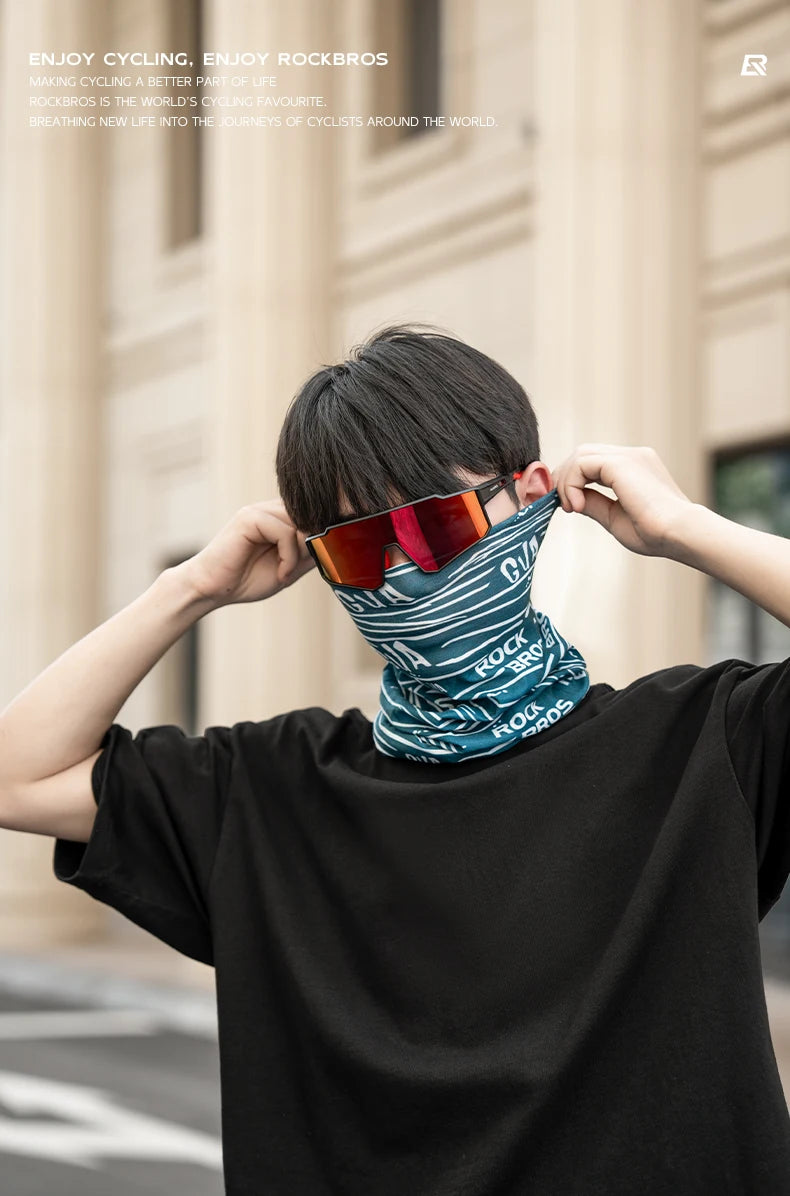 ROCKBROS Cycling Face Mask Sun Protection Hooded Scarfs Summter Breathable Bike Headband Motorcycle MTB Road Bicycle Headscarf