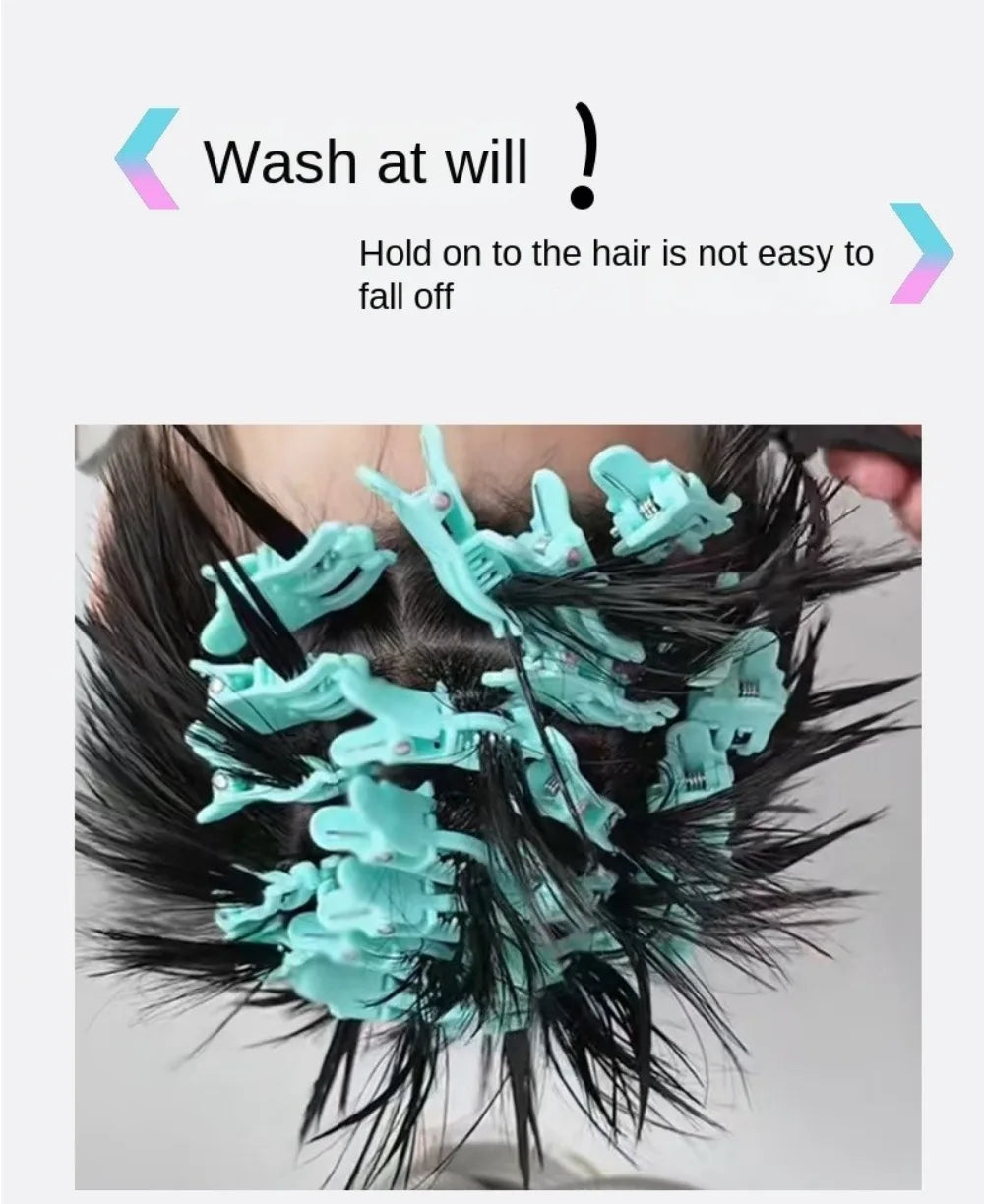10Pcs New S/L Perm Hair Clip Reusable Hair Curl Barbershop Hook Loop Hair Rollers Styling Clamps Men