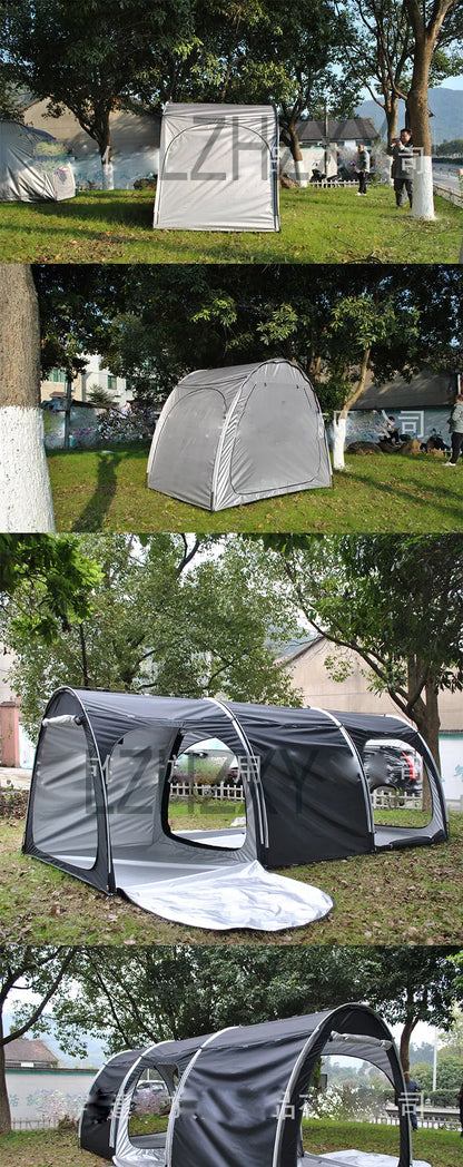 Attachable Beach Tent Sun Shelter 4 Person Heat and Light-Blocking UPF50+ UV Protection Sun Shade Easy Setup Camping Canopny