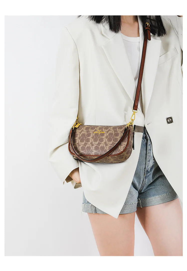 Classic Vintage Ladies Crossbody Handbag High-End Women's Underarm Shoulder Bag Elegant Designer Leather Messenger Bag For Women
