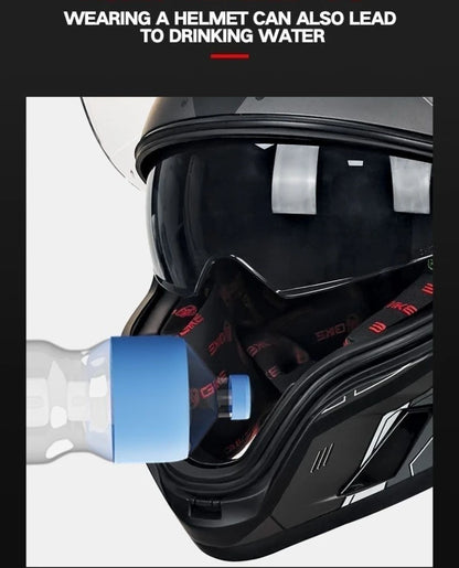 Qike FP02 Motorcycle Helmet Flip Up Helmet Qike FP02 Visor QIKE Prats Dual Visor Casque Moto Street Bike Long Visor Casco Moto