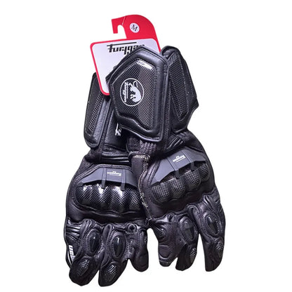Men's Genuine Leather Motorcycle Gloves Carbon Fiber Safety Defense Motocross Gloves Touch-screen Outdoor Driving Guantes Moto