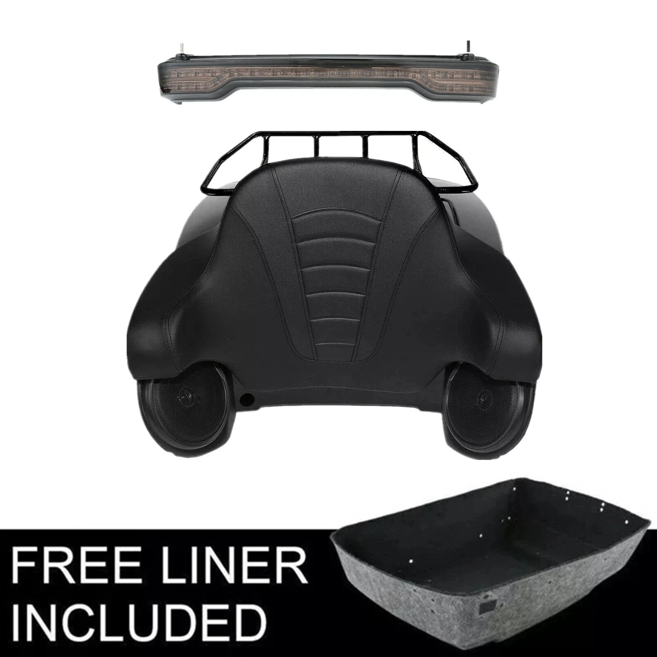 Motorcycle King Trunk LED Tail Light Speakers For Harley Touring Road King Street Glide Electra Glide 2014-2025