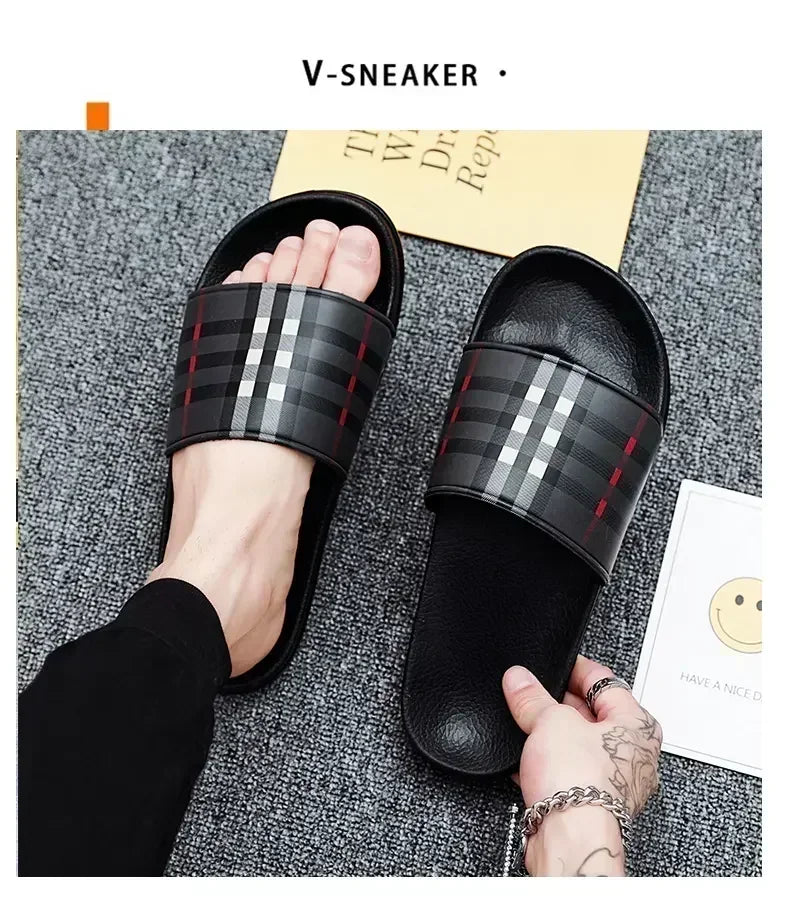 Summer Casual New 2025 Hot Anti-slip Quick-drying Outdoor Slippers, Comfortable Men's Large-sized Flat-heeled Flip-flops