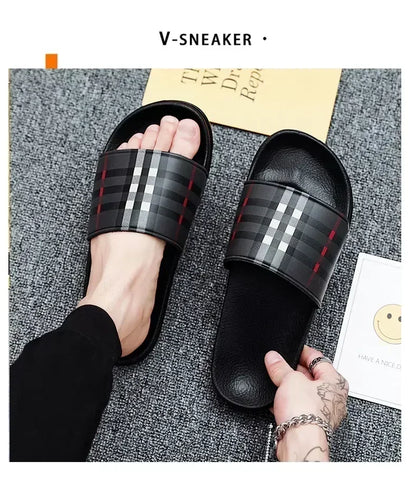 Summer Casual New 2025 Hot Anti-slip Quick-drying Outdoor Slippers, Comfortable Men's Large-sized Flat-heeled Flip-flops