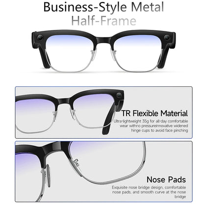 2025 New Intelligent AI Glasses 800W Pixel Camera HD 4K Video Recording AI Translation Music Control Intelligent Wearable Device