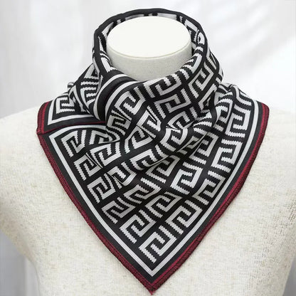 Warm Knitted Scarf with Geometric Pattern, Fashion Winter Neck Warmer for Women and Men, Soft Thick Cold Weather Accessories