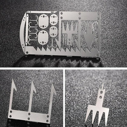 Outdoor Camping Outdoor Multifu Equipment Survival Tools Stainless Steel Card Fishing Portable Practical Hand Tools Supplies