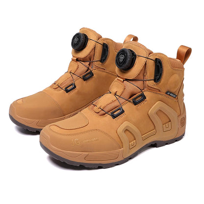 Motorcycle Riding Boots Waterproof Cowhide Leather Breathable Anti-Slip Wear-Resistant Touring Moto Shoes for Men Women