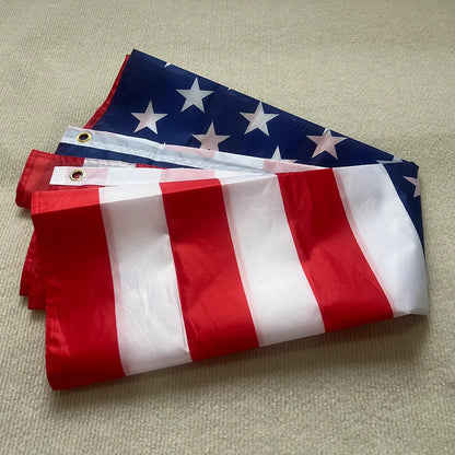 35.4X59 inch  American Flag Independence Day Outdoor USA Flag Waterproof Sewn Stripes Brass Grommets 90*150cm