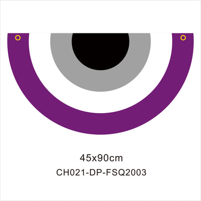45*90cm Rainbow Flag Fan Shaped Gay  Semicircle LGBT Pride Lesbian Bisexual Transgender Pansexual Asexual Banner