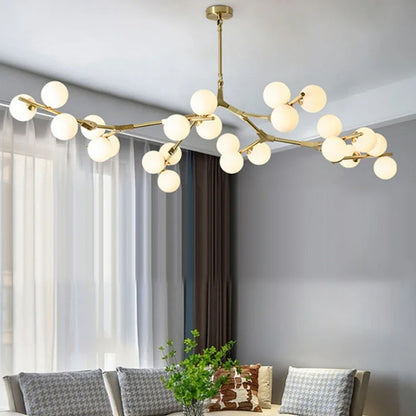 Modern Black Gold LED Chandelier 12/18/24 Glass Balls Ceiling Chandeliers Living Room Kitchen Bedroom Living Room Decoration