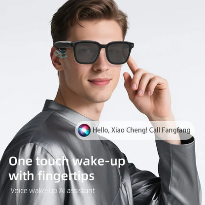 V03 AI Glasses Real Time Translation Multi-Language Chat  Music Call WiFi Upload Pictures Videos Smart Glasses with Camera