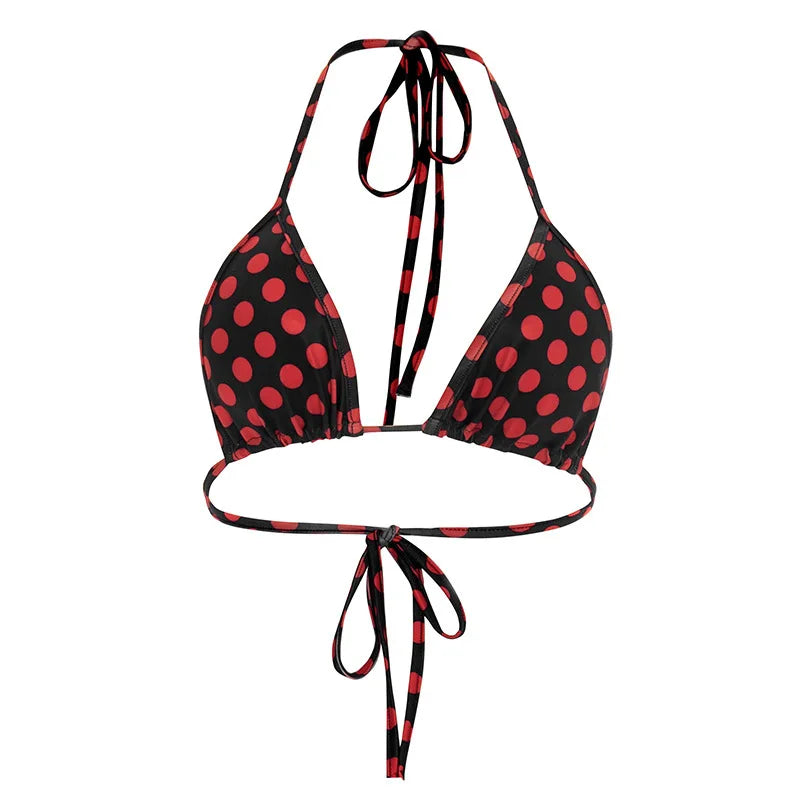 FAGADOER Sexy Woman 3 Piece Set Outfit Polka Dot Print Patchwork Short Sleeve Crop Top and Pants Matching Female Streetwear New