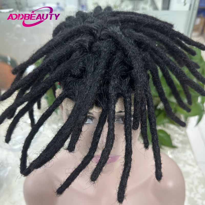 Dreadlocks Man Hair Prosthesis Mono NPU Men Toupee Human Hair Wigs Indian Human Hair System Unit Natural Color 7inche Dreadlocks