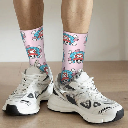 Fashion Men's Socks Harajuku Tony Tony Choppers Sock Luffys Zoros Trafalgar Law Anime Women's Socks Spring Summer Autumn Winter