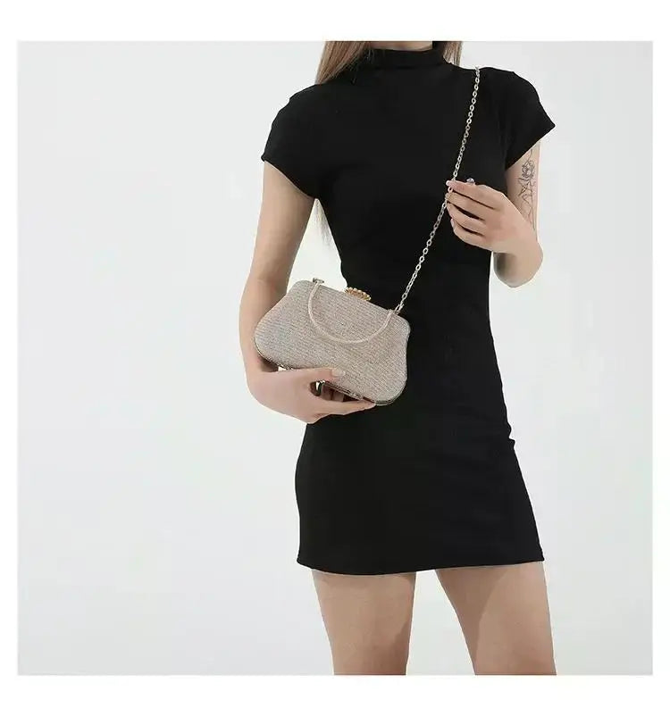 Luxury High Design Women Evening Bag Brand Party Banquet Glitter Bag for Ladies Wedding Clutch Handbag Shoulder Bag Chain Bolsas