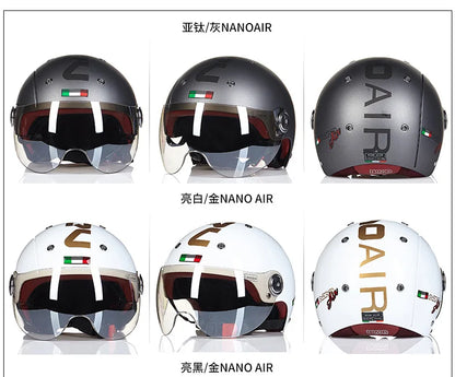 BEON Motorcycle Helmet for Adult and Child All Seasons Electric Vehicle Half Helmet Summer Sun Protection Helmet Motorcycle