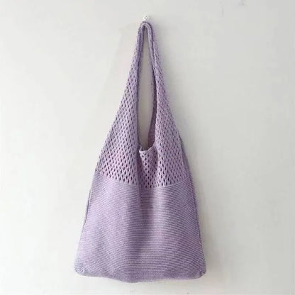 Designer Knitted Handbags For Women Large Capacity Tote Bag Summer Beach Big Purse Casual Hollow Woven Shoulder Bags Female Pack