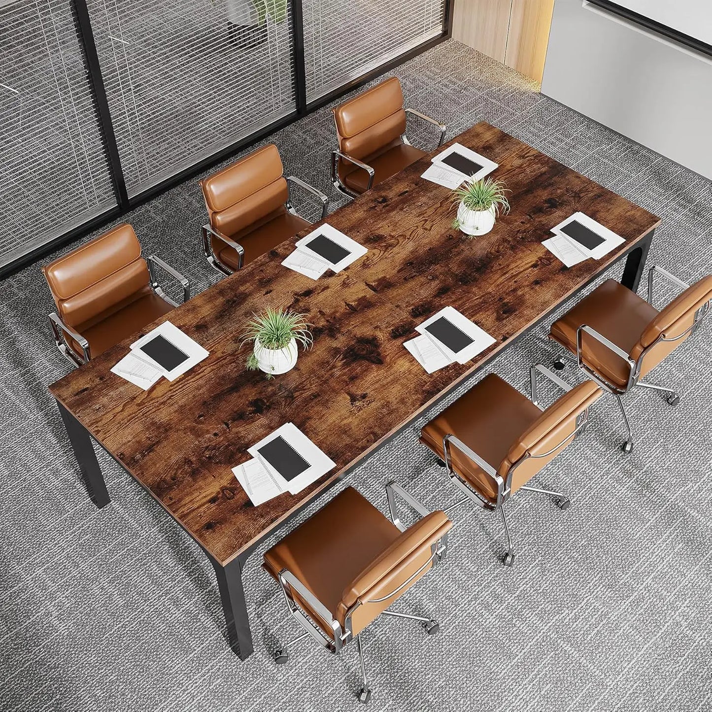 6.5 FT Conference Room Table, 78.74" W x 27.56" D Large Office Conference Table, Modern Seminar Meeting Table Desk, Customized