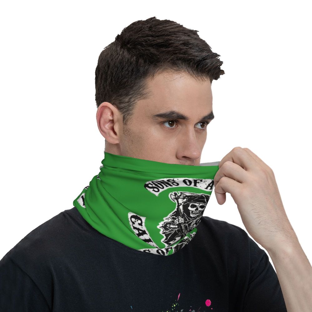 Custom 1 Percenter Essential Sons Bandana Neck Gaiter for Ski Camping Men Women Wrap Scarf TV Show Anarchy Headband Warmer